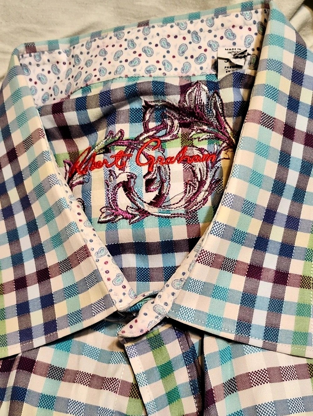 Robert Graham Plaid Button Down Shirt Size 3XL